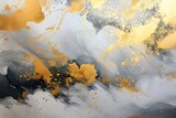 レトロな金粉と白色と灰色の和風背景アート, Generative AI