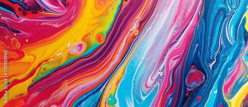 abstract marbled acrylic paint texture, bold colors and vibrant rainbow-colored swirls, dynamic and colorful