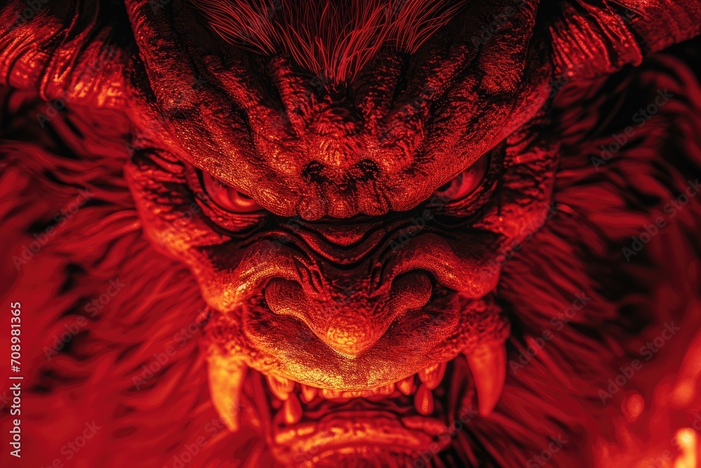 evil demon head on a dark background evil demon head on a dark background