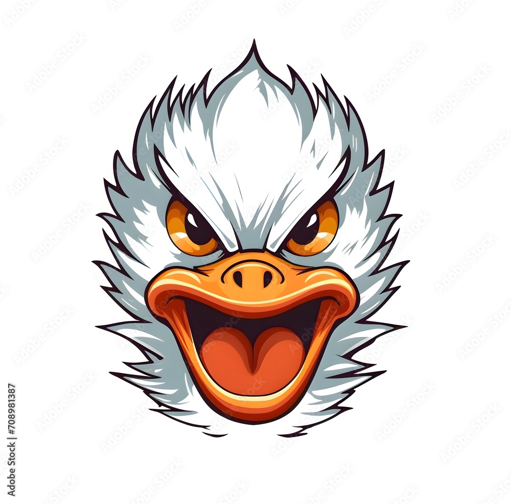 duck head mascot logo art illustration design