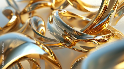 3d Render Abstract Metallic Gold Background photo