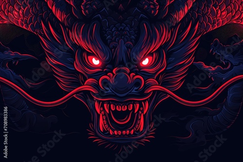 evil demon head on a dark background