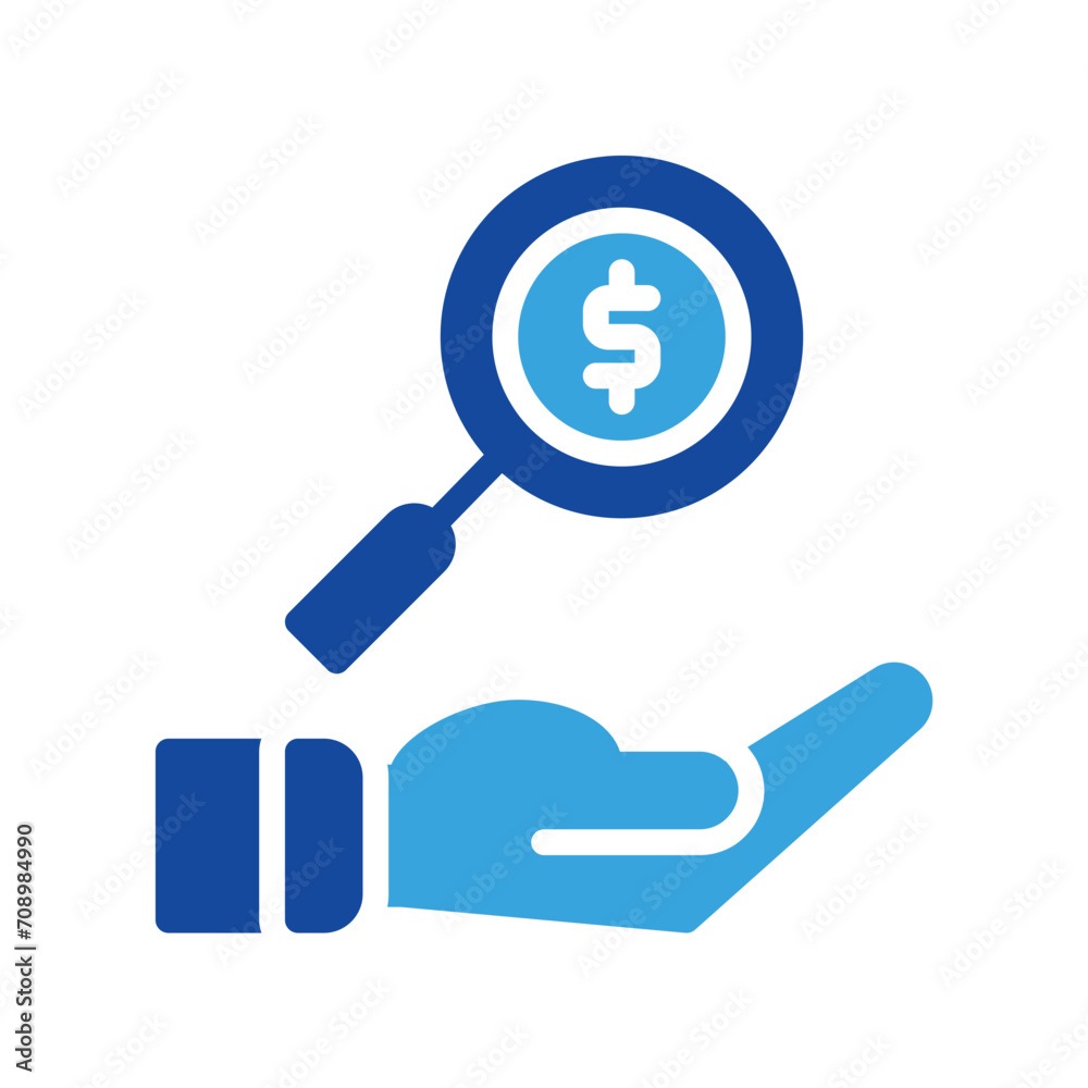 search coin dollar icon and hand icon outline black style. Business and finance icons search coin dollar icon and hand icon outline black style. Business and finance icons