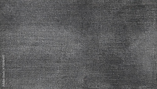 seamless trendy monochrome grey denim jeans background texture overlay closeup detail of worn and distressed faded black linen or canvas fabric pattern fashion textile background 3d rendering photo