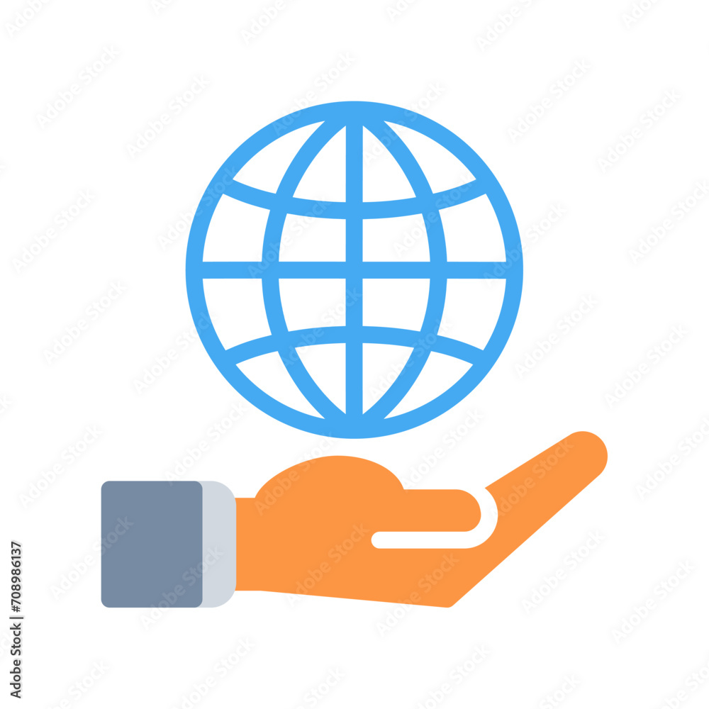 world online internet icon and hand icon outline black style. Business and finance icons world online internet icon and hand icon outline black style. Business and finance icons