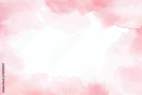 pink watercolor background with clouds . Peach, light pink with gold stripes watercolor, ink, 