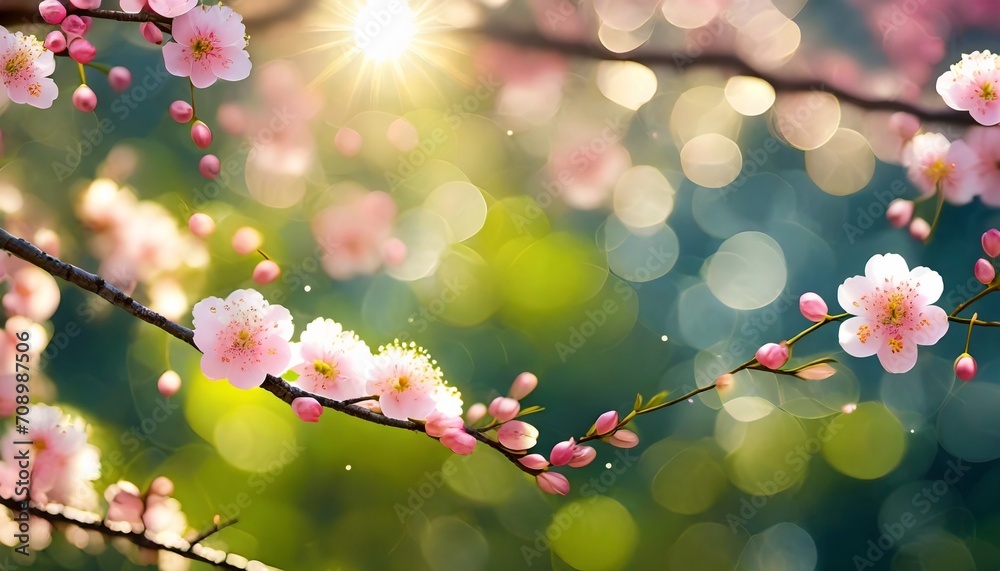 chinese new year blossom in spring with bokeh background