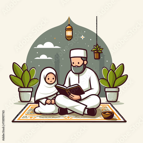 illustration of a person with a book