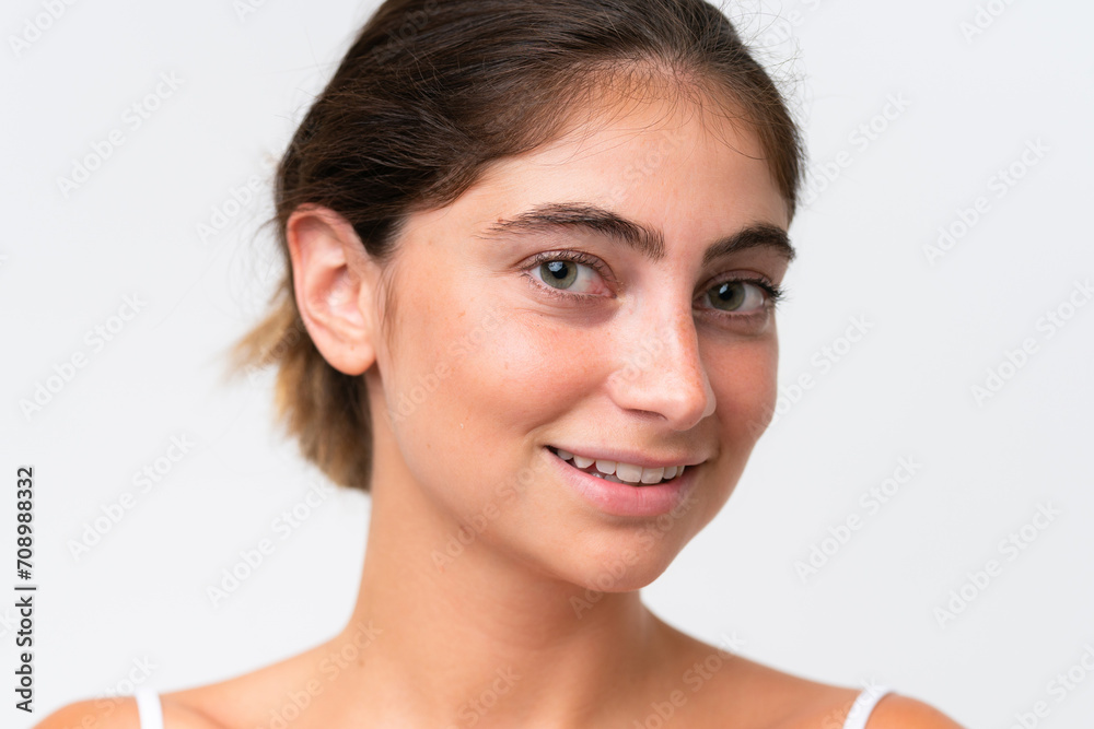 Young Pretty caucasian woman isolated on white background . Portrait Young Pretty caucasian woman isolated on white background . Portrait
