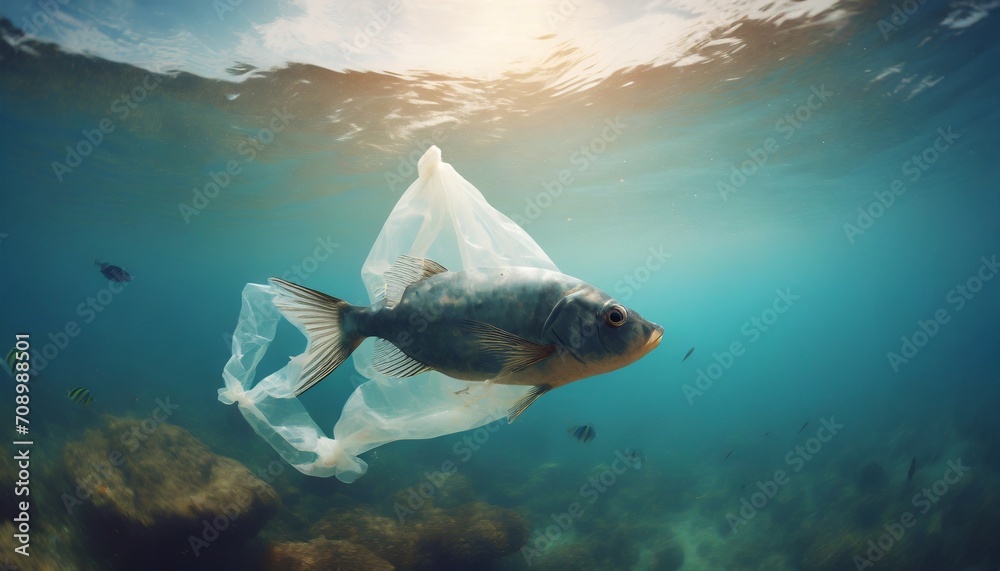 Robish Fish Foto de fish like a plastic bag water pollution concept ecological ...