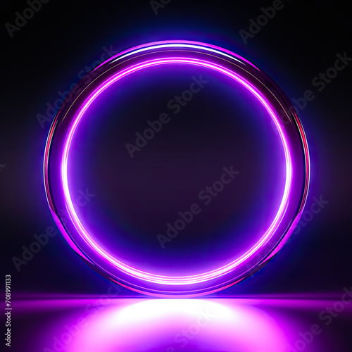 beautiful purple neon ring with glow generated by AI 