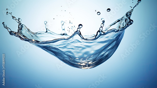  water splash affect on blue white background