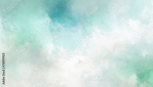 blue green and white watercolor background with abstract cloudy sky concept with color splash design and fringe bleed stains and blobs © Richard