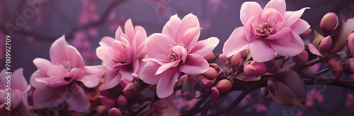 Lila blooming in a beautiful bright background, in the style of tonalist color scheme, color splash, dark pink and light bronze, close up

 photo