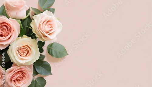 flowers roses soft pastel color background beautiful composition valentine s day easter birthday happy women s day mother s day holiday poster and banner