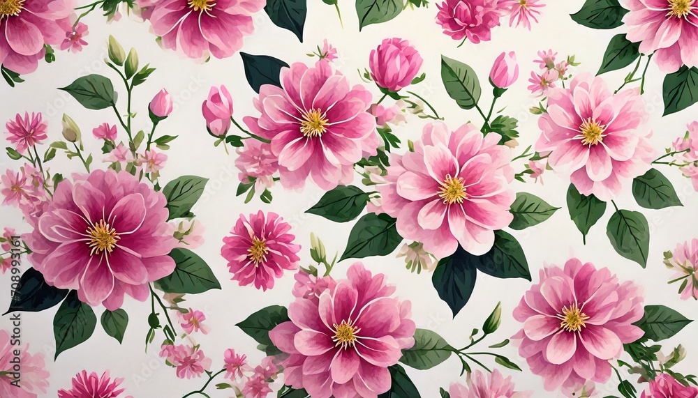 pattern pink flowers