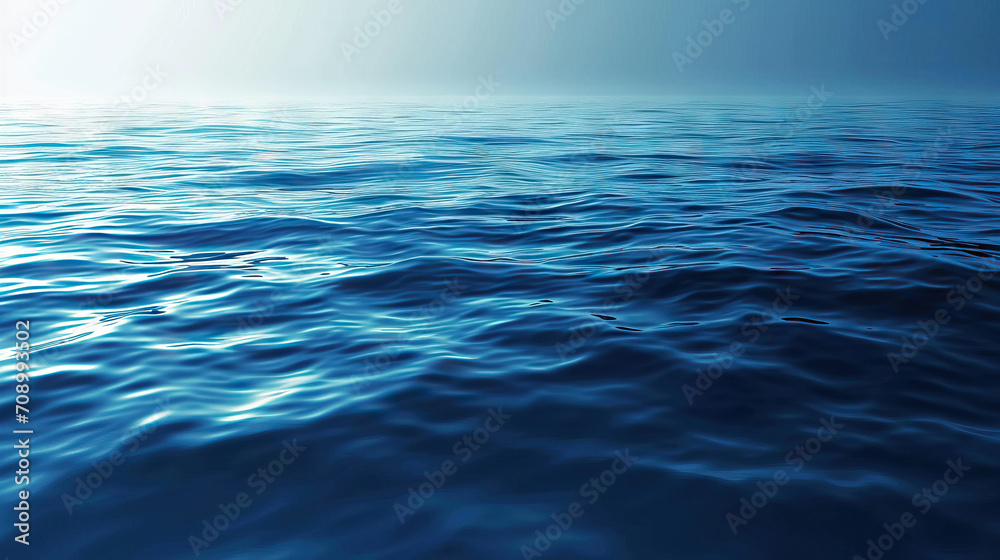 Serene Blue Background with Tranquil Waters and Gentle Ripples, Invoking Calm and Relaxation