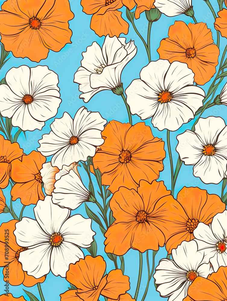 Blooming Cosmos: A Vibrant Floral Tapestry