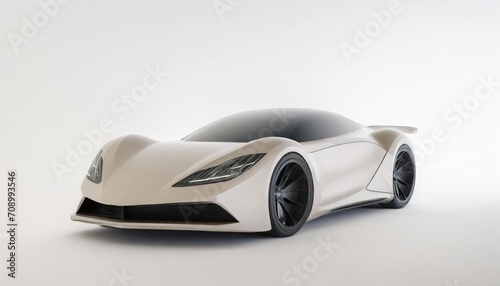3d rendering of a brand less generic concept car