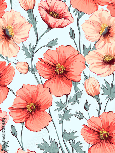 Blooming Cosmos  A Vibrant Floral Tapestry