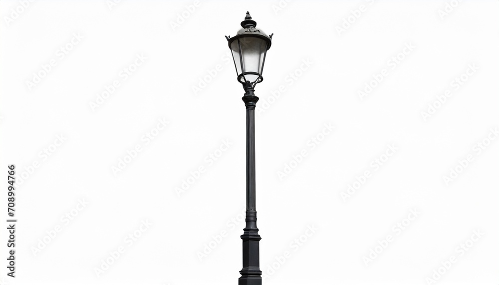 street lamppost isolated over white