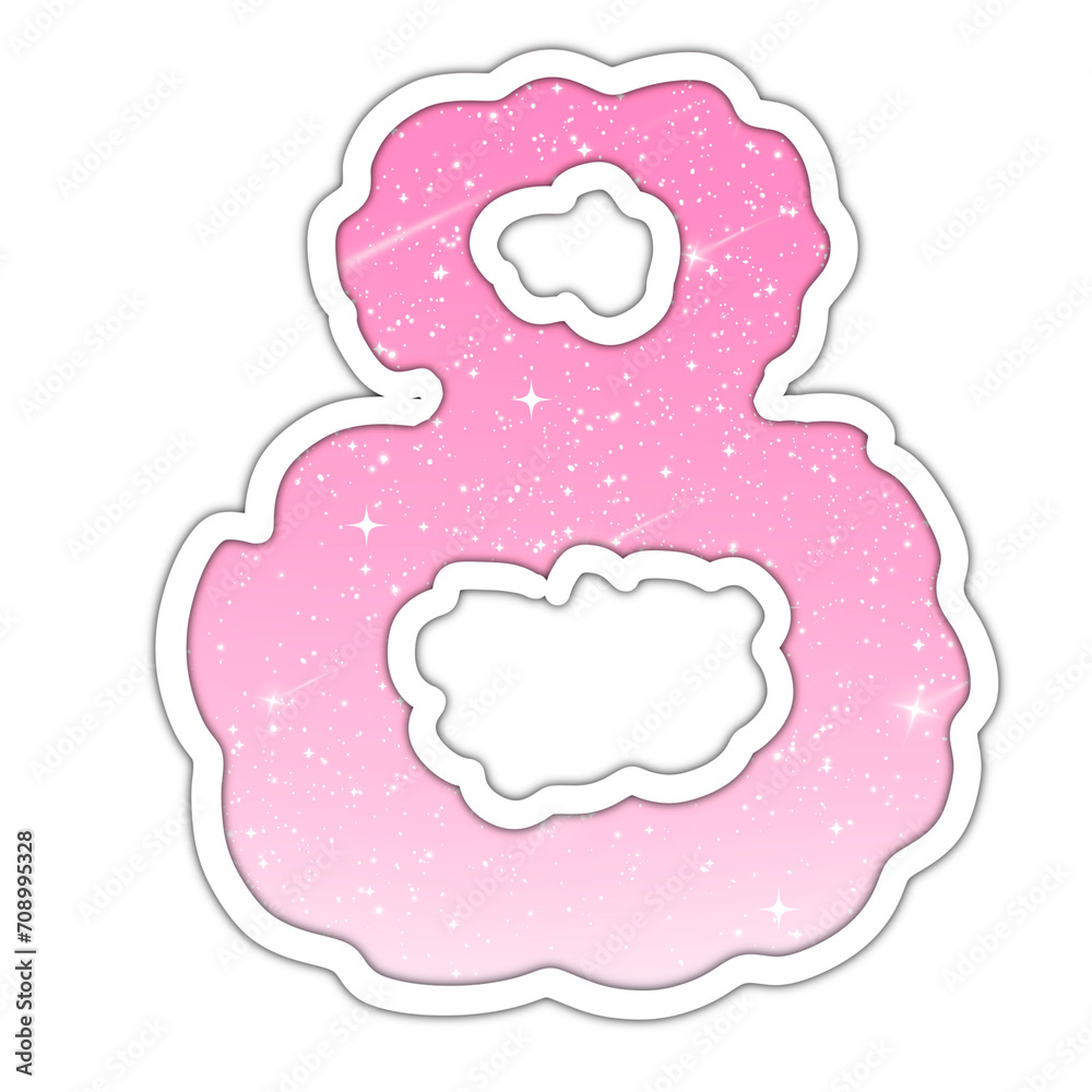 Number 8 eight Alphabet pink glitter on transparent background for valentine love festival Number 8 eight Alphabet pink glitter on transparent background for valentine love festival