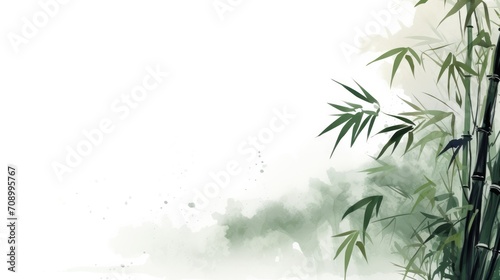 Bamboo ink painting style background illustrator © Eyepain