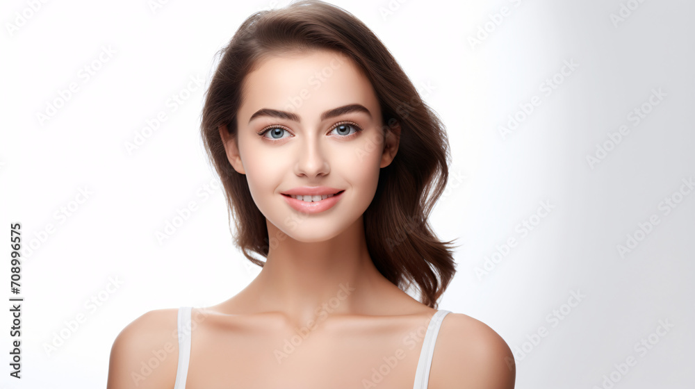 portrait of a woman on a white background portrait of a woman on a white background