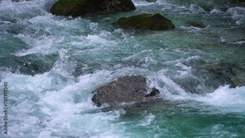 stormy mountain river in Abkhazia, Caucasus mountains