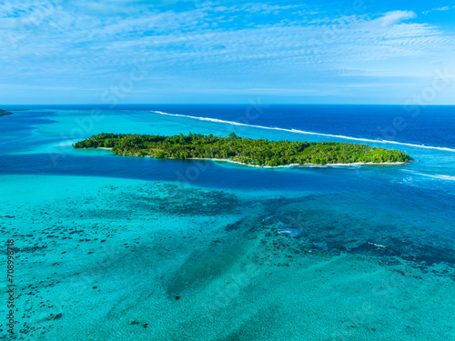 Huahine paradise by drone, French Polynesia
