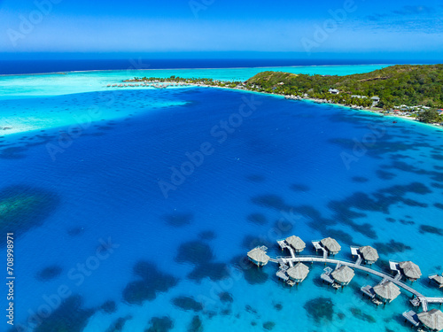 Bora Bora paradise by drone, French Polynesia photo