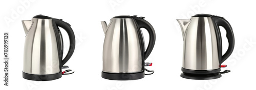 stainless electric kettle isolated photo