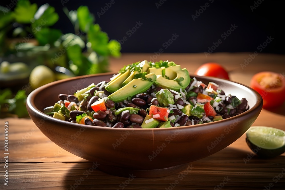 Avocado and black bean salad