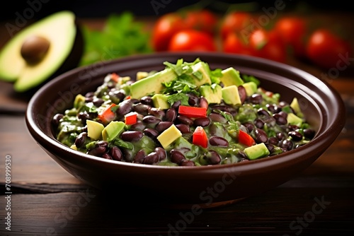 Avocado and black bean salad