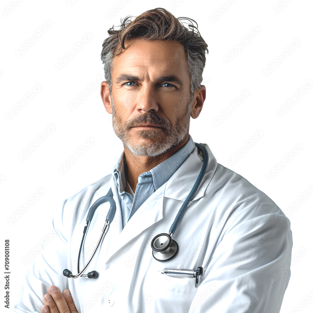 half body portrait of male doctor isolated on transparent background ,generative ai half body portrait of male doctor isolated on transparent background ,generative ai