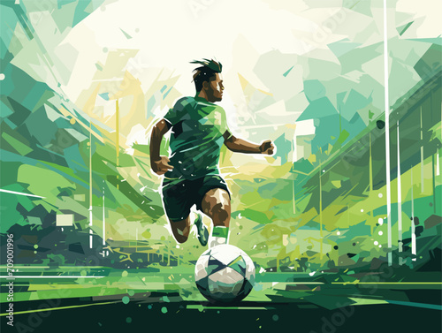 soccer player kicking ball