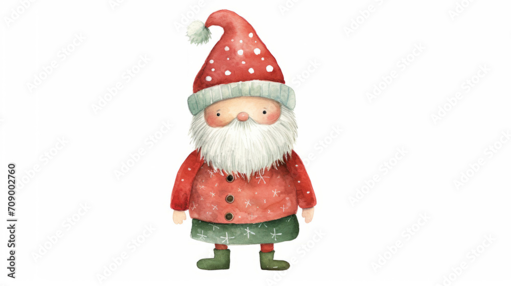 A Christmas watercolor illustration of Santa. Cute Santa Claus on white background.
A Christmas watercolor illustration of Santa. Cute Santa Claus on white background.