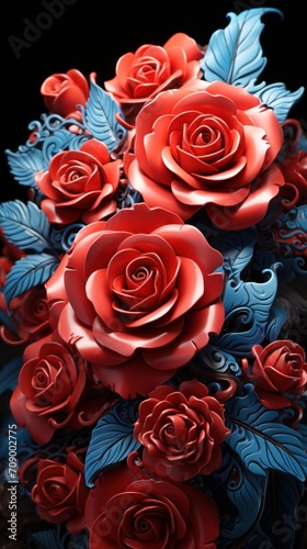 Papercraft quilling roses UHD wallpaper