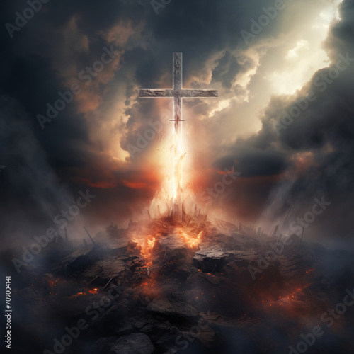 cross in the clouds 