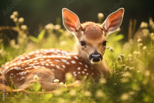 Baby roe deer in the forest © Ari