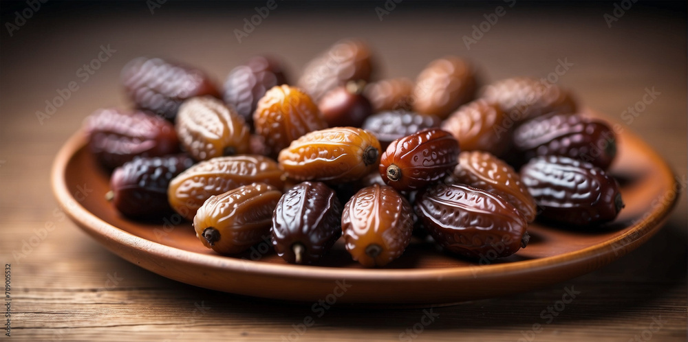 Premium photo of a plate of delicious dates with a cup of milk 3 Premium photo of a plate of delicious dates with a cup of milk 3