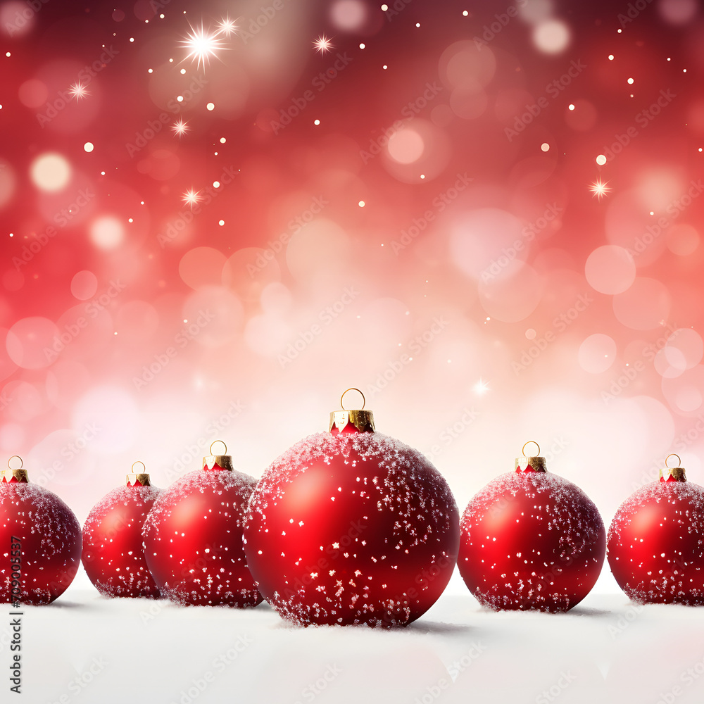 The vibrant red ornaments, adorned with delicate fruit designs, add a festive touch to the snowy winter wonderland of christmas The vibrant red ornaments, adorned with delicate fruit designs, add a festive touch to the snowy winter wonderland of christmas