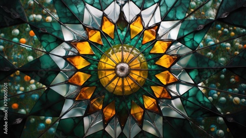 Stained window. Kaleidoscope