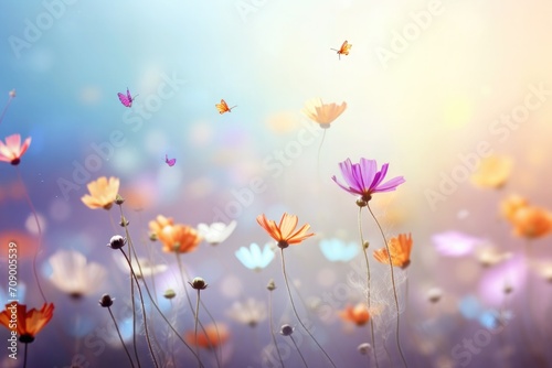 Flowers in the blurred background © Ari