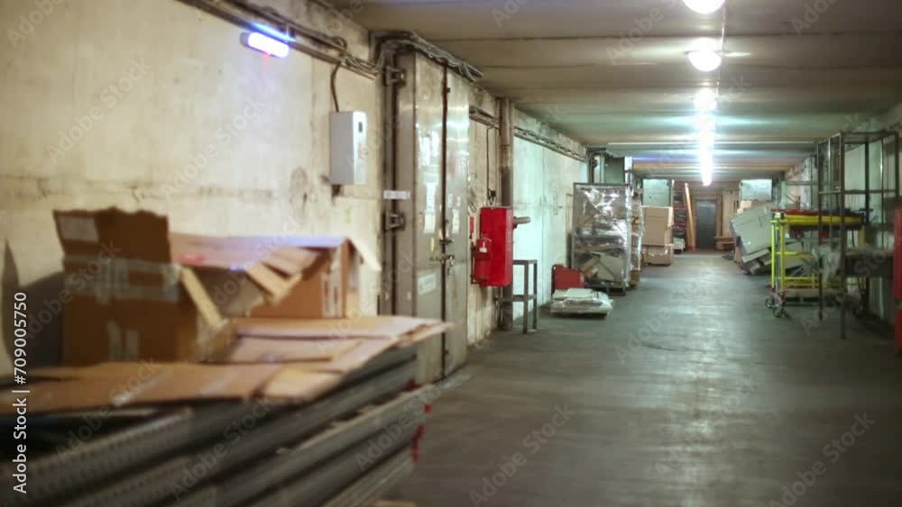 Corridor of utility space in the industrial building. Corridor of utility space in the industrial building.