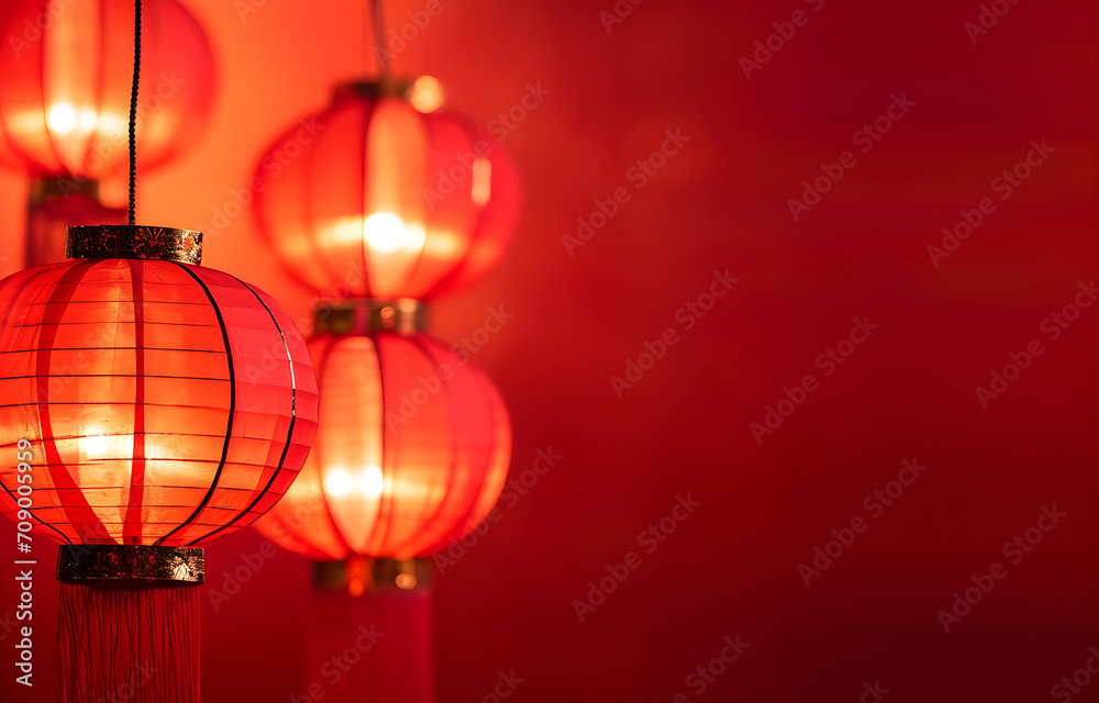 China Day advertisment background with red paper chinese lanterns and copy space China Day advertisment background with red paper chinese lanterns and copy space