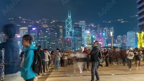 4K Time Lapse Hong Kong cityscape skyscraper at night time