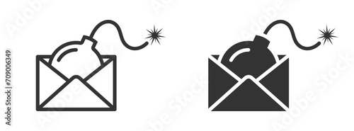 Mail with bomb inside. Vector illustration