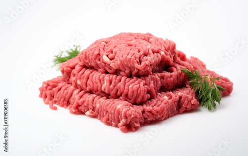 Fresh minced meat ready for cooking Isolated on White background Generated AI