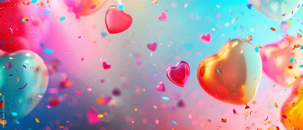 elements of love and celebration. heart shapes, colorful balloons, a joyful and festive atmosphere. Valentine's Day and Mother's Day elements of love and celebration. heart shapes, colorful balloons, a joyful and festive atmosphere. Valentine's Day and Mother's Day